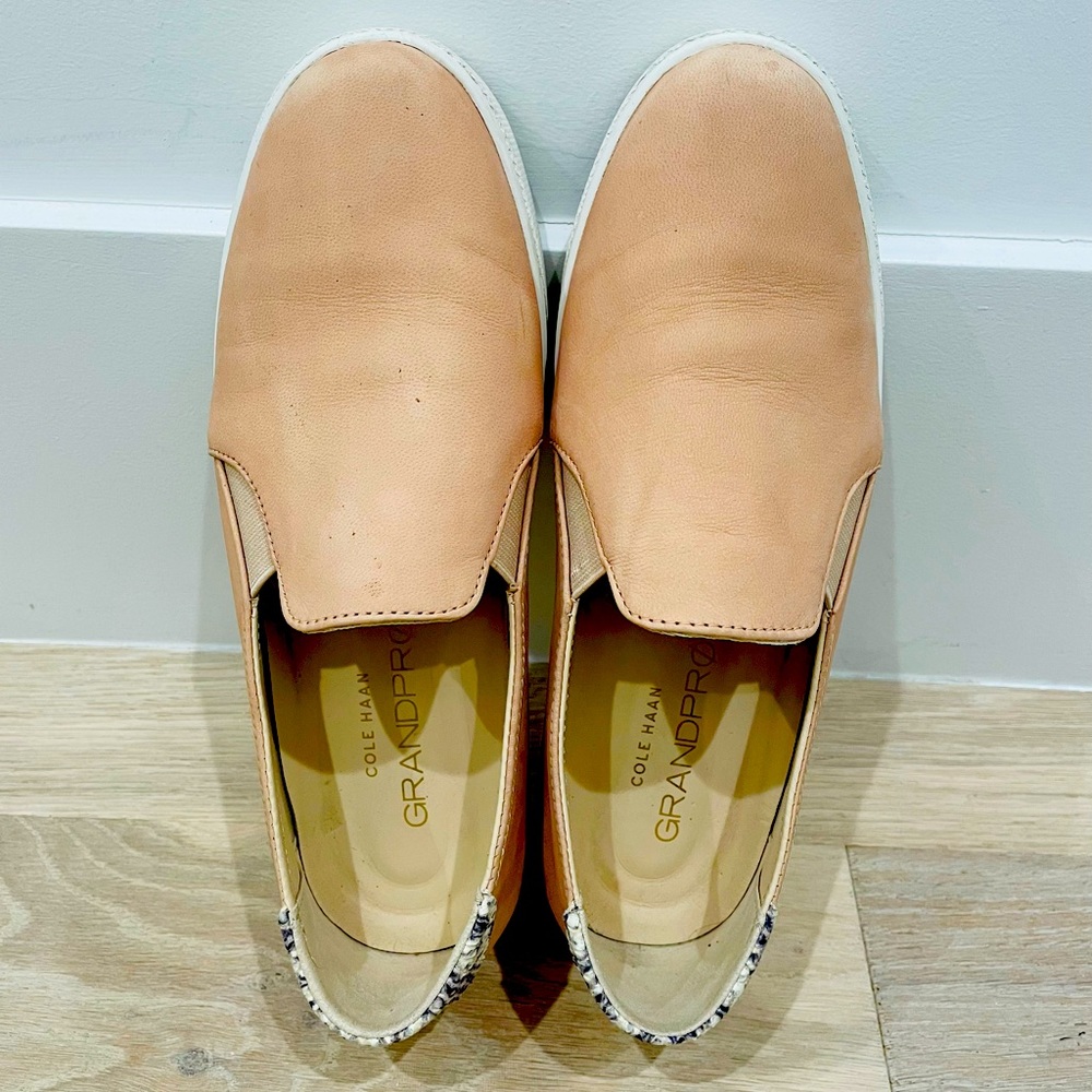 Cole Haan Rose Pink Suede Snake Print Grandpro Spectator 2.0 Slip-on Sneaker 8.5